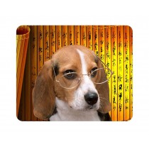Dog Wearing Glasses Pattern Gaming Mouse Pad