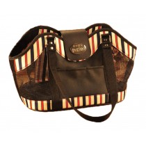 Stripe Pattern Mesh Window Dog and Cat Carrier Bag