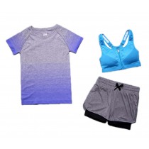 Women Athletic Gym Yoga Clothes Set for Running Fitness