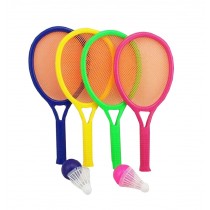 A Pair of 2 Rackets&2 Balls Kids Outdoor Badminton Supply Color Random