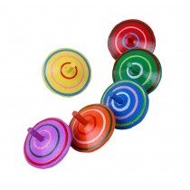 Set of 6 Color Random Wood Hand Peg-top Educational Toy for Kids