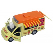 Dining Car With Sound And Light Orange Top Fast Food Car Alloy Car