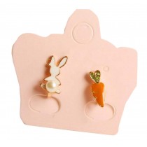 Cute Rabbit and Carrot Ear Clips Ear Studs No Ear Hole Need One Pair