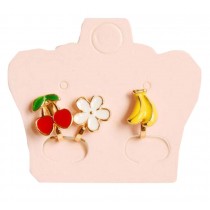 [Fruits] Ear Clips Ear Studs No Ear Hole Need One Pair for Kids/Adults 3 PCS