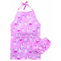 Pink Childrens Aprons Kitchen Apron For Kids With Cuff