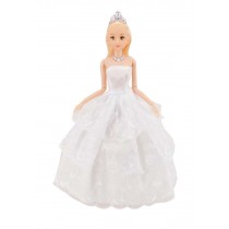 Beautiful Children Girls Toys Dolls Wearing White Gown