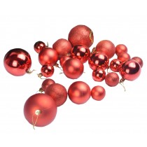 Christmas Hanging Ornaments Christmas Tree Balls Assorted Sizes Balls Set Red