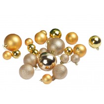 Christmas Hanging Ornaments Christmas Tree Balls Assorted Sizes Ball Set Golden