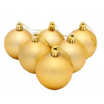 6CM Matte Golden Christmas Hanging Ornaments Christmas Tree Balls Set