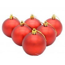 12 PC Matte Red Christmas Hanging Ornaments Christmas Tree Balls Set 6CM
