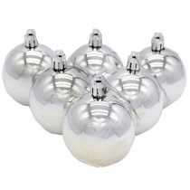 6CM Bright Silver Christmas Hanging Ornaments Christmas Tree Balls Set 12 PC