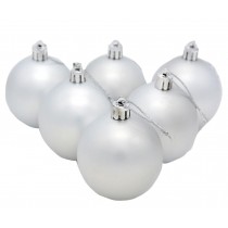 6CM Matte Silver Christmas Hanging Ornaments Christmas Tree Balls Set 12 PC