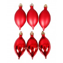 6PCS Christmas Tree Balls Christmas Hanging Ornaments Festival Balls-Red