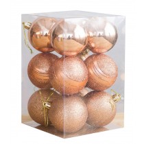 12 PCS Christmas Tree Balls Christmas Hanging Ornaments Set-Bronze