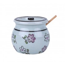 300ML Japanese Ceramics Spice Jar Salt Seasoning Jar for Home Resturant B06