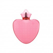 Warm Simple 1 L Hot Water Bottle Safe Water-filled, Hot Water Bottle (Heart-shaped, Rose Red)