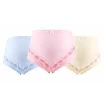 Cotton Adjustable High-waisted Lace Maternity Underwear 3PCS, XXL