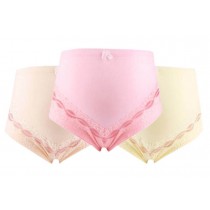3PCS Cotton Adjustable High-waisted Sexy Lace Maternity Underwear, XXL
