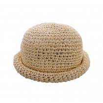 Cute Toddler Hats Straw Summer Sun Hat Girls Boonie Hat Kids Bowler Hat Beige
