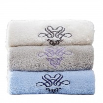 Set of 3 Cotton Bath Towels Spa/Hotel/Sports Towel Washcloth Beige Gray Blue