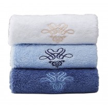 Set of 3 Bath Towel Set Spa/Hotel/Sports Towels Washcloth White,Blue,Dark Blue