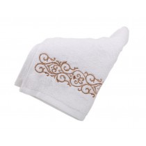 Set of 2 Golden Embroidery Cotton Bath Towels Spa/Hotel/Sports Towel Washcloth