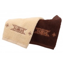 Set of 2 Luxurious Embroidery Cotton Bath Towels Spa/Hotel/Sports Towel Set Gift