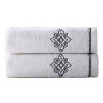 Set of 2 [Bruce] Embroidery Cotton Bath Towels Spa/Hotel/Sports Towel Washcloth