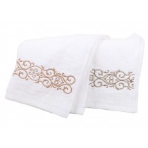 Set of 2 [Roman] Embroidery Cotton Bath Towels Spa/Hotel/Sports Towel Washcloth