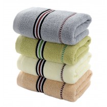 Set of 4 Striped Bath Towels Washcloth Family Towels Set 72*33cm Travel Towels