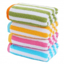 Set of 4 Colorful Striped Face Bath Towels Washcloth Family Towels Set 72*33cm