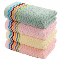 Set of 4 Colorful Waves Face Bath Towels Washcloth Family Towels Set 72*33cm