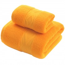 Geometric Pattern Bath Towels Set Washcloth,1 Bath and 1 Hand/Face Towel Orange