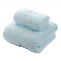 Geometric Pattern Bath Towels Set Washcloth,1 Bath and 1 Hand/Face Towel,Blue