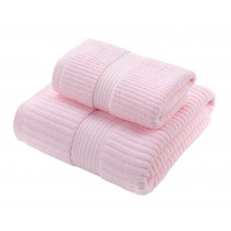 Elegant Bath Towels Washcloth Spa/Hotel/Sports Towel,1 Bath and 1 Hand/Face Pink