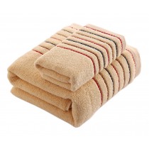 Cotton Bath Towels Washcloth Spa/Hotel/Sports 1 Bath and 1 Hand/Face Towel,Khaki