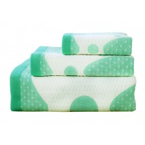 3 Pcs Giraffe Bath Towels Cotton Family Towels Washcloth Children Towel Green