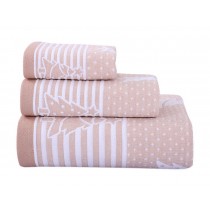 3 Pcs Christmas Tree Towels Cotton Family Towels Washcloth Hand/Face Towel Khaki