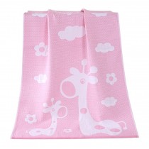 Happy Giraffe Bath Towels Cotton Family Towels Washcloth Children Towel Pink