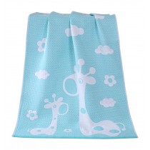 Happy Giraffe Bath Towels Cotton Family Towels Washcloth Children Towel Green