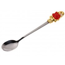 Enamel Scoops Stainless Steel Creative Flower Tea Scpoon Coffee Spoons Red Roses