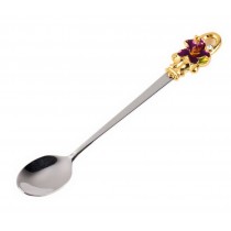 Enamel Scoop Stainless Steel Creative Flower Tea Coffee Spoons Iris Flower Style