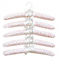 Set Of 5 Pastoral High-grade Printed Cotton Cloth Lace Cute Hangers White Garden