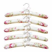 Set Of 5 Pastoral High-grade Printed Cotton Cloth Creative Lace Hangers Red Rose