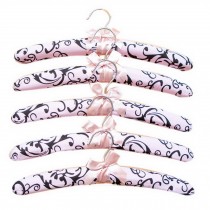 Set Of 5 Pastoral High-grade Printed Cotton Cloth Lace Hangers Affectionate Pink