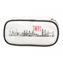 London Sketch White Multifunctional Simple Pupil Large Capacity Cute Pencil Case