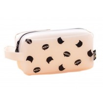 White Small Cat Head Silicone Simple Creative Large Capacity Lovely  Pencil Case