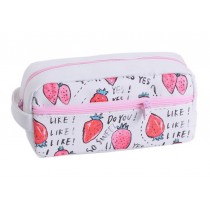 Strawberry Pattern Imitation Leather Simple Creative Large Capacity Pencil Cases