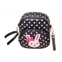 Cute Black Polka Dots Rabbit School Bag Travel Shoulder Bag Kids Backpack Purses