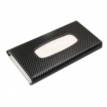 Luxury Carbon Fiber Car Visor Tissue Case Tissue Holder (23*12*4CM, Black/White)